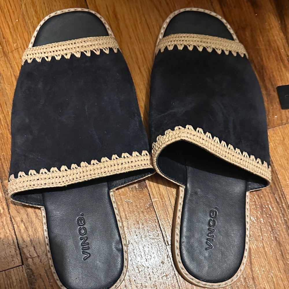Vince Women's Black and Tan Mules